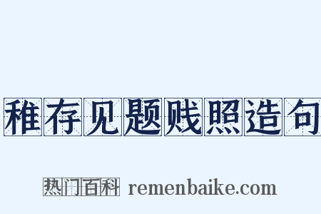 稚存见题贱照造句是什么意思的图片